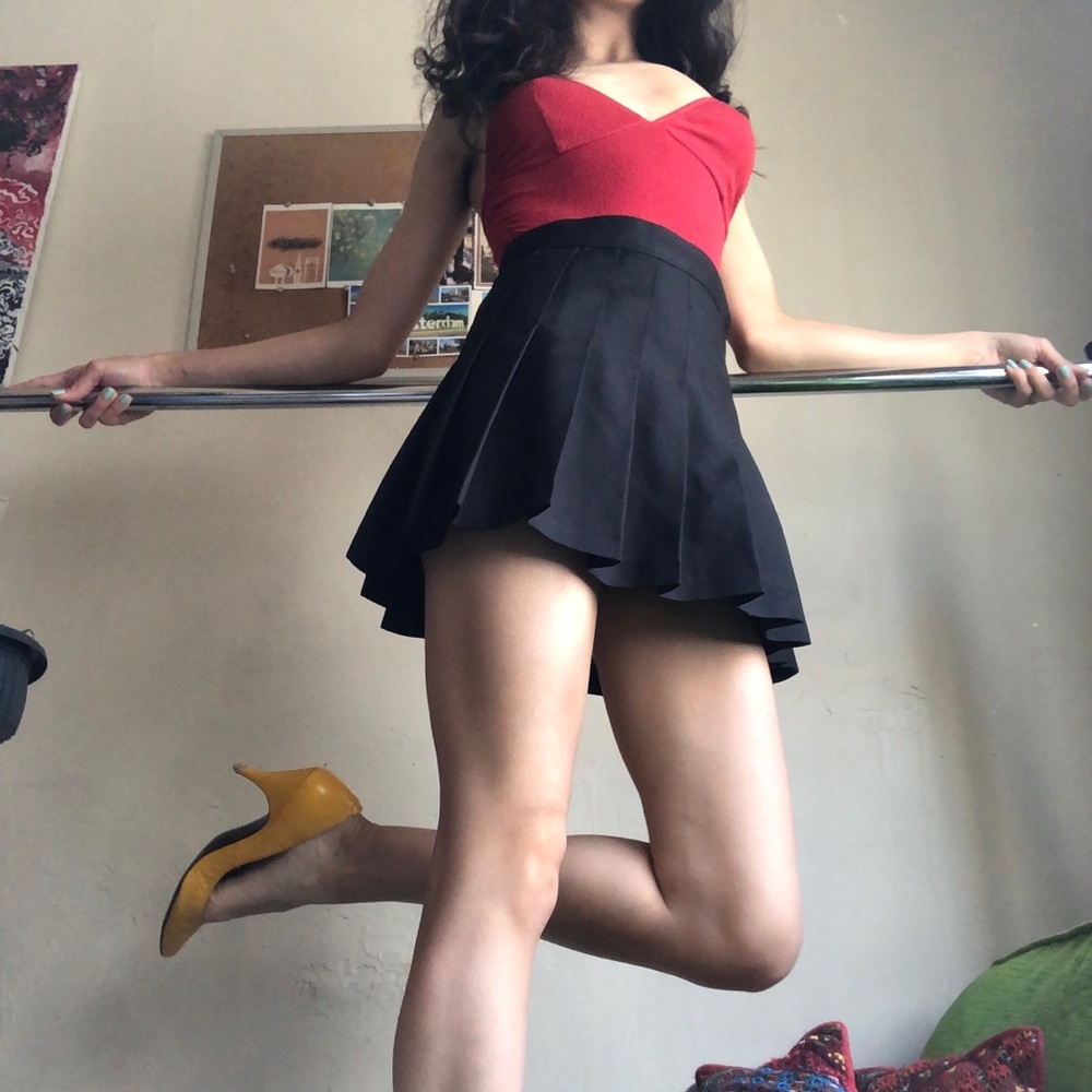 Black AA schoolgirl skirt